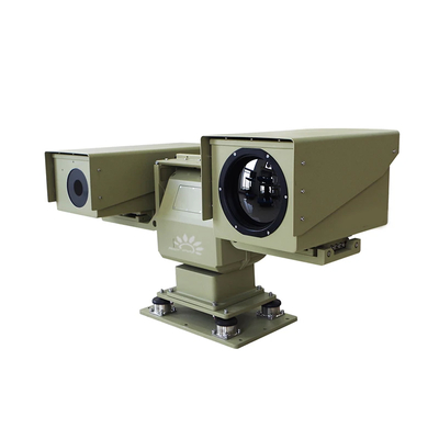 Câmera de Imagem Térmica Infravermelha Ptz de Grau Militar Sensor Duplo Com Frequência de Quadro de 9 Hz