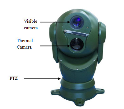 câmera térmica dupla de Ptz da longa distância da câmera da abóbada ótica do zumbido 30X para o veículo montado