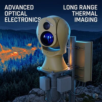 Câmera de imagem térmica PTZ com zoom óptico 10x IP66 resistente a intempéries e rastreamento inteligente para segurança do perímetro